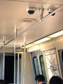 Camera on a Metro subway car