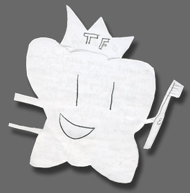 A tooth-shaped note to the Tooth Fairy