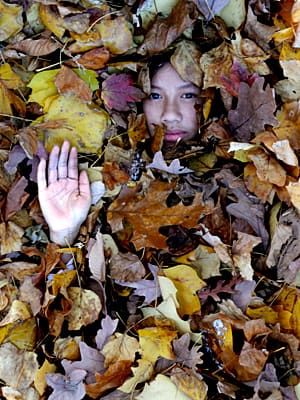 my daughter's leaf portrait