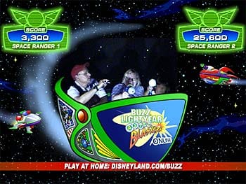 Jeff and family on Buzz Lightyear ride