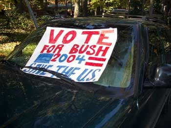 Sporting a nice big Bush sign