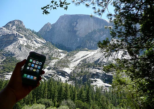 My iPhone at Half Dome