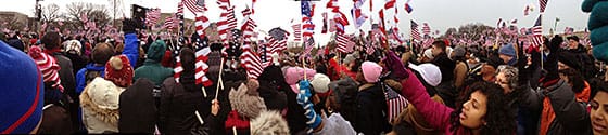 Flags waving at Obama's Second Inaugural