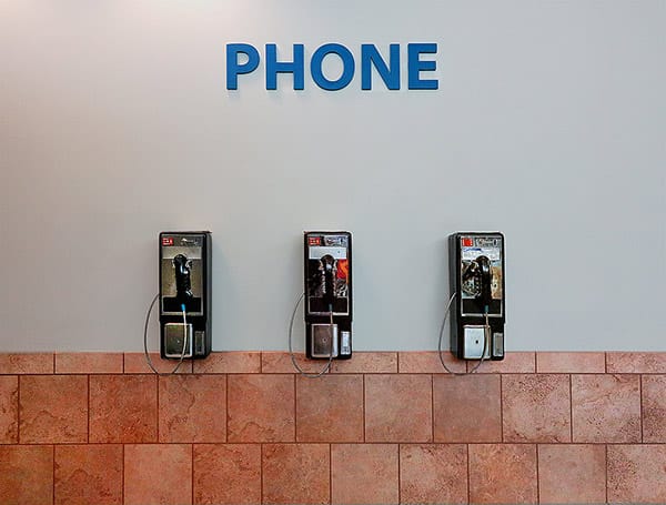 Pay phones at a rest stop